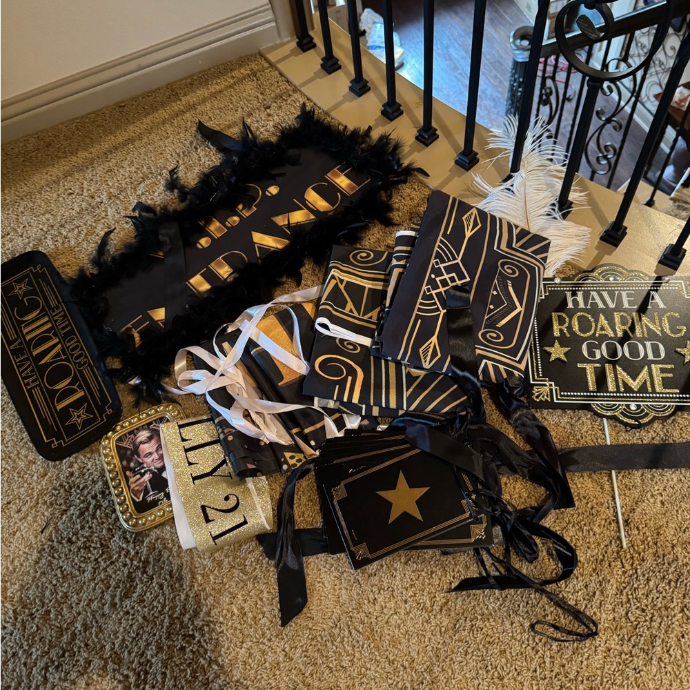 Gatsby Themed 21st Birthday Banner & Party Decor Set
